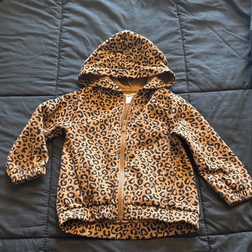 Old Navy Leopard Print Kids Jacket - Brown and Black